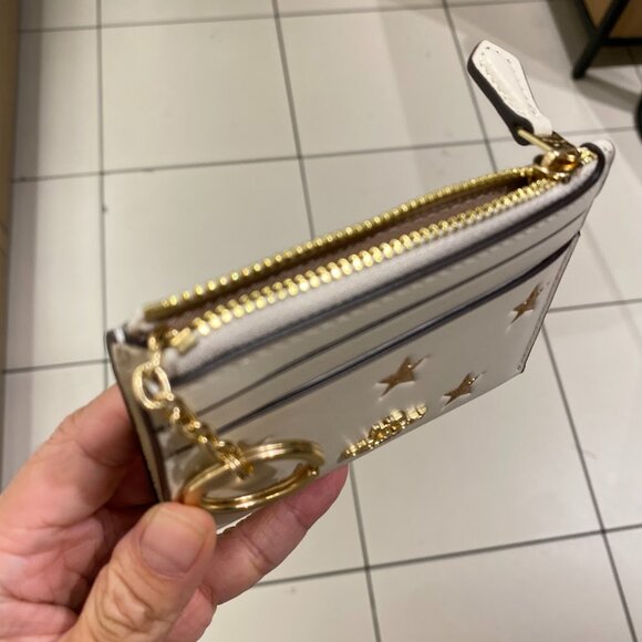 Coach Mini Skinny Id Case With Star Print CW876 Chalk - Picture 2 of 15